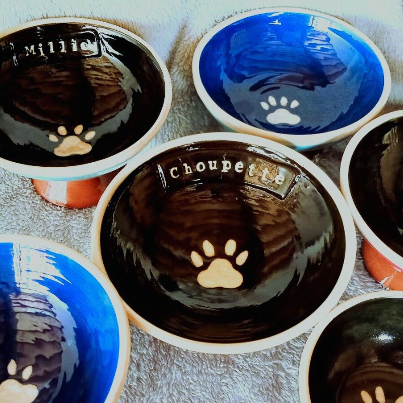 gamelle à chat personnalisée en poterie