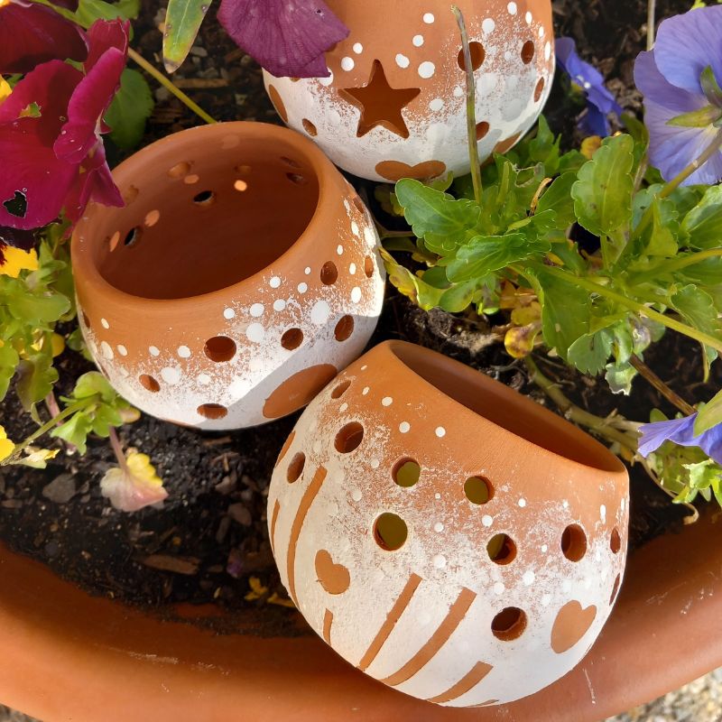 bougeoir en faïence rouge - poterie jardin bougeoir bougeoir en faïence rouge - poterie jardin