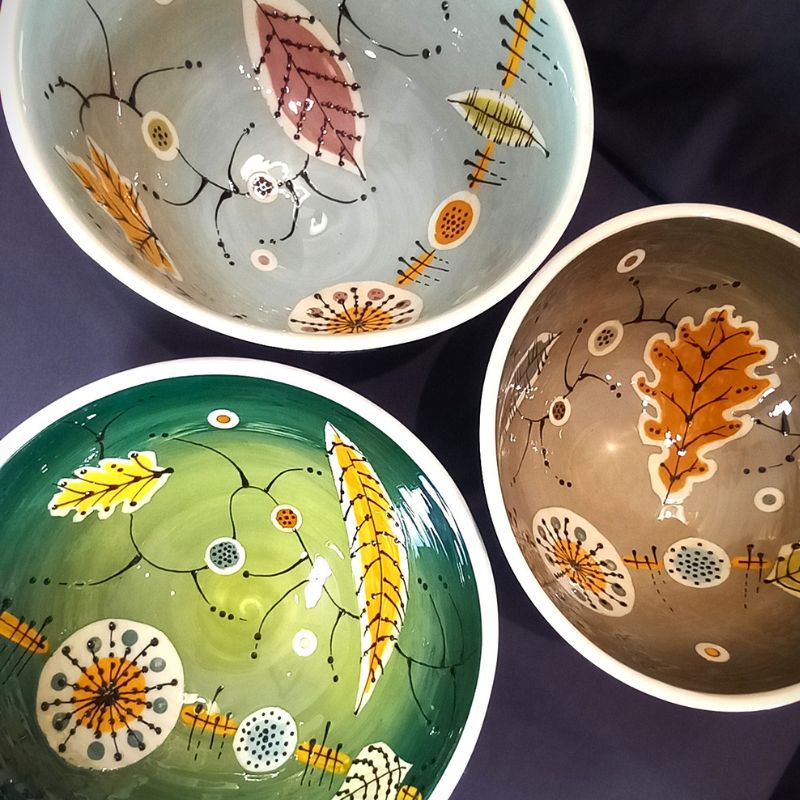saladiers trois couleurs oiseau en céramique - boîte en forme d'œuf