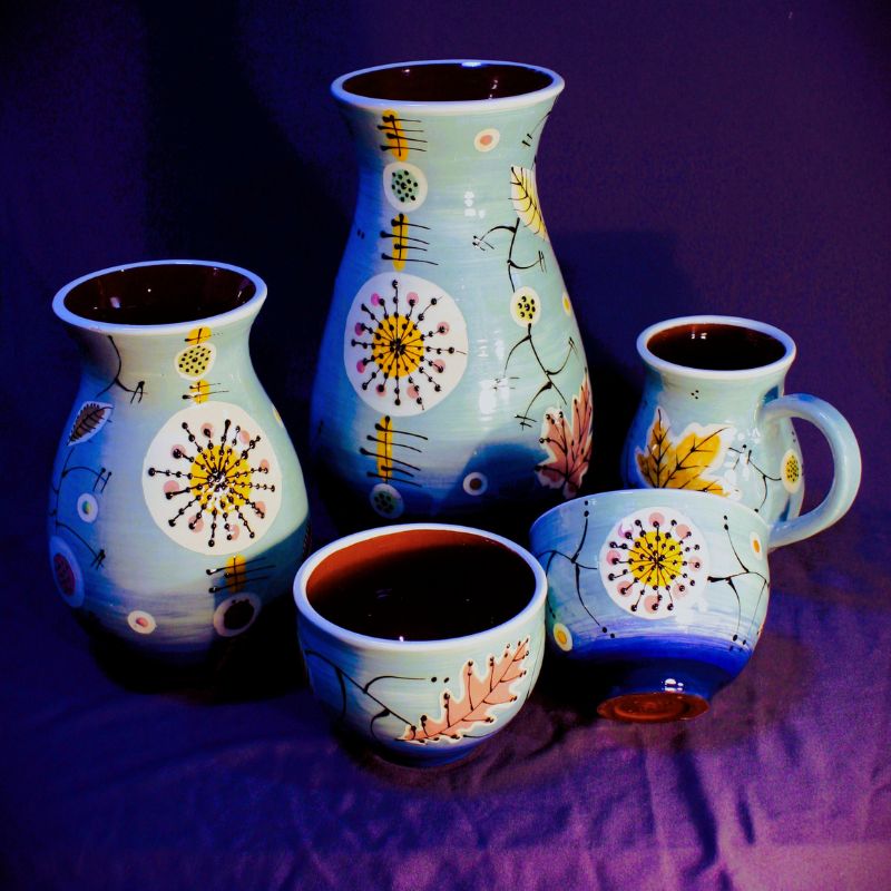 vase mug tasse colores terre vernissée - collection 'Mid Century Modern'